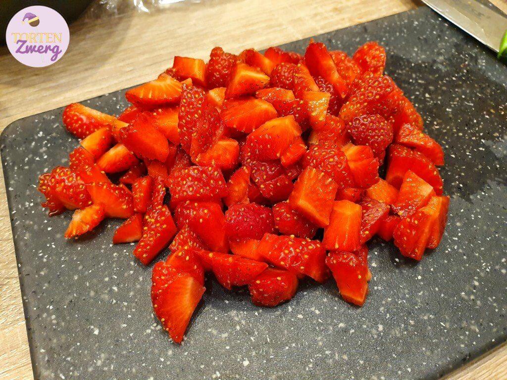 Erdbeeren klein geschnitten